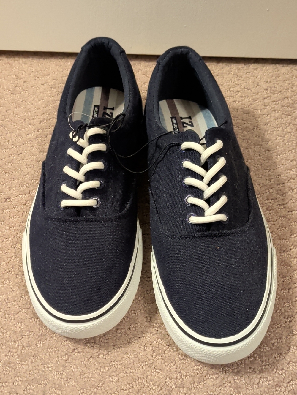 Izod Navy Canvas Low-Top Sneakers with White Soles